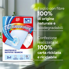 Carica l'immagine nel visualizzatore di Gallery, L'Acchiappacolore 2in1 Protegge e Ravviva i Bianchi, 18 fogli