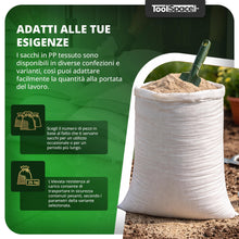 Carica l'immagine nel visualizzatore di Gallery, ToolSpace 50x Sacchi in Rafia Polipropilene 50×85 cm Sacchi Resistenti per Carico Pesante 25 kg Edilizia Cantiere Smalti