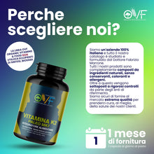 Carica l'immagine nel visualizzatore di Gallery, Parafarmacia OVF, Vitamina K2 mk7 200 mcg All Trans, 300 capsule (10 mesi di fornitura), Vitamina K2 pura, Ottima per os