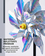 Carica l'immagine nel visualizzatore di Gallery, Girandole Spaventa Uccelli e Piccioni, 6 Pezzi Riflettenti 2 Design, Dissuasori Efficaci per Balcone, Giardino, Frutteto