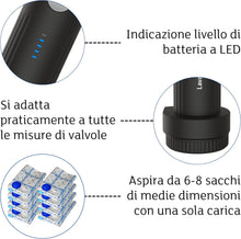 Carica l'immagine nel visualizzatore di Gallery, Lavatelli VAC-U-PUMP Pompa Sottovuoto Viaggio Wireless Ricaricabile USB-C