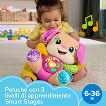 Carica l'immagine nel visualizzatore di Gallery, Fisher-Price, la Sorellina del Cagnolino Smart Stages Ridi &amp; Impara, Morbido Peluche Educativo per Imparare le Prime Parole, con 75+ Canzoni, Luci e Melodie, Versione italiana, FPP54
