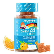 Carica l'immagine nel visualizzatore di Gallery, Omega 3-6-9 Bambini | Vitamina D-E | 30 Gommose | No Gusto Pesce | Novomins