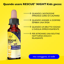 Carica l'immagine nel visualizzatore di Gallery, Rescue Night Kids 10ml, Gocce per Bambini con Fiori di Bach, Senza Alcool, Senza Zucchero, Senza Glutine, Vegano