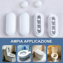Carica l'immagine nel visualizzatore di Gallery, 2 Set Paracolpi per Sedili WC a Incastro (12 Pezzi), Gommini di Ricambio Grigio senza Colla per Copriwater, Spessori in 