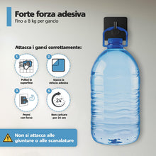 Carica l'immagine nel visualizzatore di Gallery, 4 x Ganci da parete senza forare Nero, fino a 8 kg