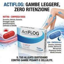 Carica l'immagine nel visualizzatore di Gallery, Integratore Cellulite, Drenante e Gambe Leggere - Azione Bifasica Giorno/Notte – con Diosmina, Centella, Meliloto e Brom