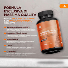 Carica l'immagine nel visualizzatore di Gallery, Ashwagandha KSM-66 + Magnesio COMPLEX - Ansia e stress | Più riposo, benessere mentale e fisico – Alto Dosaggio 5% Witha
