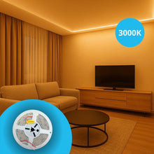 Carica l'immagine nel visualizzatore di Gallery, 1 Kit Striscia LED 24V 10m, 16W/m, 182 SMD/m, 3000K Bianco Caldo