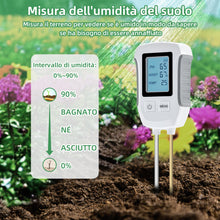 Carica l'immagine nel visualizzatore di Gallery, Mcbazel Misuratore PH del Suolo 3 in 1, Test del Suolo a Base Acida Rilevamento Temperatura umidità Tester di umidità co