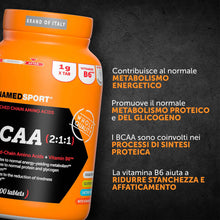 Carica l'immagine nel visualizzatore di Gallery, NAMEDSPORT SUPERFOOD BCAA 2:1:1 | EAA Aminoacidi Essenziali e Ramificati con Vitamina B6 | Recupero Muscolare e Sintesi 