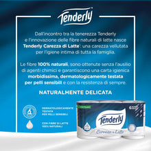 Carica l'immagine nel visualizzatore di Gallery, Tenderly Carezza di Latte, 6 Rotoli di Carta Igienica Morbidissima 2 Veli, Realizzata con Fibre 100% Naturali di Latte, 