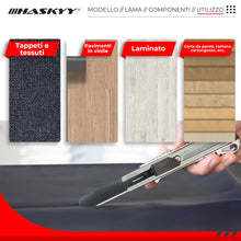Carica l'immagine nel visualizzatore di Gallery, HASKYY Set 2 Taglierini Professionali 18mm + 5 Lame SK5 Premium - Cutter Sicurezza con Auto-Lock
