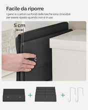 Carica l'immagine nel visualizzatore di Gallery, SONGMICS Organizer da Porta, Organizer Armadio da Appendere Dietro Porta, Portaoggetti con 4 Tasche, per Camera da Letto, Bagno, Dispensa, Cucina, 12 x 33,5 x 100 cm, Nero Inchiostro RDH004B01