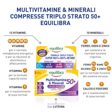 Carica l'immagine nel visualizzatore di Gallery, Equilibra Multivitamine e Minerali 50+ Rilascio 8 Ore, 30 Compresse