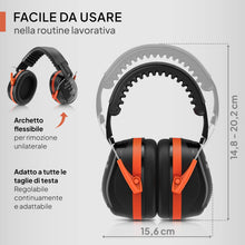 Carica l'immagine nel visualizzatore di Gallery, Senner ® WorkPro Ultra | Cuffie Antirumore per Lavoro e Tempo Libero – Paraorecchie di Sicurezza Regolabili, Cancellazio