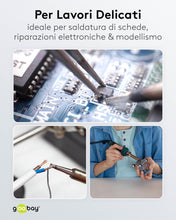 Carica l'immagine nel visualizzatore di Gallery, goobay Terza mano con lente d'ingrandimento e supporto per saldatore - Aiuto per saldatura per lavori di precisione con 