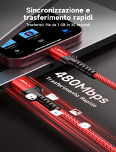 Carica l'immagine nel visualizzatore di Gallery, JSAUX Cavo USB C Ricarica Rapida per iPhone 18 Pro, Pack da 2 / 2m - Rosso