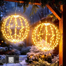 Carica l'immagine nel visualizzatore di Gallery, Yowin 2 Pezzi Luci Natale Esterno 30CM 200 LED Sfere Luminose Natalizie con Trasformatore, Timer, Stella di Natale 8 Mod