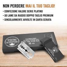 Carica l'immagine nel visualizzatore di Gallery, Shaving Revolution - 50 Lame da Rasoio a Doppio Taglio - Sicurezza per la Rasatura Maschile in Acciaio Inox Giapponese a