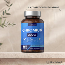 Carica l'immagine nel visualizzatore di Gallery, Cromo Picolinato 200 mcg - 365 Compresse Vegane