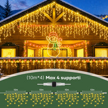 Carica l'immagine nel visualizzatore di Gallery, Hoteril 10M Tenda Luminosa Natale, LED Cascata Luci Esterna Interno