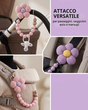 Carica l'immagine nel visualizzatore di Gallery, Set da 2 portaciuccio con motivo floreale e pois, senza BPA, con cordino in cotone e clip in silicone, unisex, design ca