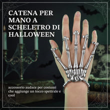 Carica l'immagine nel visualizzatore di Gallery, 1 Pezzi Bracciale a Mano con Scheletro e Anello, Bracciale con Scheletro Mano in Metallo, Bracciale Dito Halloween, Brac