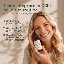 Carica l'immagine nel visualizzatore di Gallery, Vitamina D3 K2 Gocce 2000 UI D3 + 50 µg K2 - 50 ml, Alto Dosaggio
