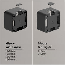 Carica l'immagine nel visualizzatore di Gallery, Electraline 60479 contenitore da superficie FIXA con due prese bivalenti (10/16A), Nero, IP40, compatibile per installaz