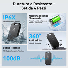 Carica l'immagine nel visualizzatore di Gallery, Android Smart Tag 4 Pezzi, Tracker con Google's Find Hub (Solo Android), IP6X Impermeabile, Smart Finder con Custodia Pr
