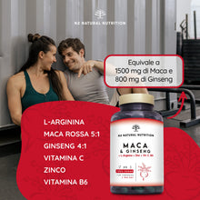 Carica l'immagine nel visualizzatore di Gallery, Maca Peruviana + Ginseng + L Arginina. Tripla Energia.