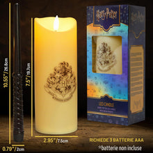 Carica l'immagine nel visualizzatore di Gallery, Harry Potter Candele LED con Bacchetta Telecomando, 5m Allineare e Hogwarts Disegno Dello Stemma, Bianco Candela a Batte