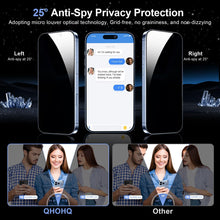 Carica l'immagine nel visualizzatore di Gallery, QHOHQ Pellicola Privacy per iPhone 18 Pro, 9H+ Vetro Temperato, 3+3 Pezzi