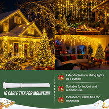 Carica l'immagine nel visualizzatore di Gallery, Hoteril 10M Tenda Luminosa Natale, LED Cascata Luci Esterna Interno