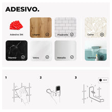 Carica l'immagine nel visualizzatore di Gallery, Porta Carta Igienica Adesivo da Muro Bianco - Senza Foratura
