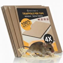 Carica l'immagine nel visualizzatore di Gallery, PROXINOVA Trappola per Topi per Casa con Colla Extra Forte - 4 Tavolette Adesive ad Alta Tenuta con Aroma Alimentare - M