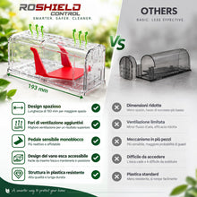 Carica l'immagine nel visualizzatore di Gallery, Roshield – 2 x Trappole umane per la cattura di topi (non adatte ai ratti), per uso interno ed esterno. Riutilizzabili, 