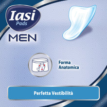 Carica l'immagine nel visualizzatore di Gallery, IASI MEN Super, Livello di Protezione 3, Scudi Assorbenti per perdite urinarie maschili lievi e moderate, 10 Unità