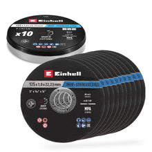 Carica l'immagine nel visualizzatore di Gallery, Einhell 10 dischi da taglio sottili, Inox, Ø 125 x 1 mm