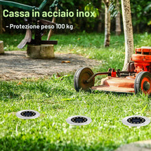 Carica l'immagine nel visualizzatore di Gallery, Bowfar Luci Solari da Giardino, 8 Pezzi 12 LED Lampade Solare da Terra, IP65 Impermeabili, Bianco Caldo Faretti Sepolta 