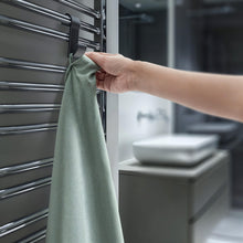 Carica l'immagine nel visualizzatore di Gallery, Sillar Ganci per termoarredo neri 8 pezzi – ganci scaldasalviette bagno senza forare, appendini termoarredo bagno, ganci
