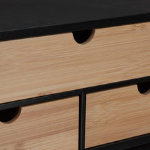 Carica l'immagine nel visualizzatore di Gallery, Relaxdays Organizer da Scrivania con 3 Cassetti in Bambù e MDF, Cassettiera da Ufficio, HLP 13,5x33x21 cm, Naturale Nero
