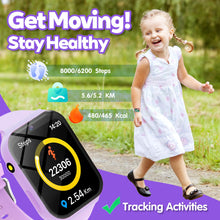 Carica l'immagine nel visualizzatore di Gallery, 1.83" Smartwatch Bambini Fitness Tracker 18 Giochi Fotocamera Contapassi