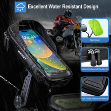 Carica l'immagine nel visualizzatore di Gallery, Porta Cellulare Moto Impermeabile, Porta Telefono Motocicletta con 360 Gradi Rotabile Supporto Cellulare Scooter Specchi