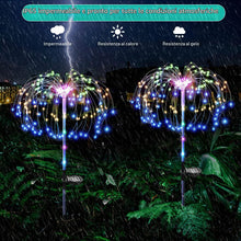 Carica l'immagine nel visualizzatore di Gallery, ZVO Luci Solari Giardino Esterno, 2 Pezzi 120 LED Lucine da Fuochi d'artificio Energia Solare, 2 Modalità di Lampada Dec