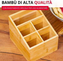 Carica l'immagine nel visualizzatore di Gallery, Westmark Organizer da cucina, 5 scomparti, Dimensioni: 13 x 13,5 x 16 cm, Bambù, Tapas + Friends, Marrone chiaro, 69842270