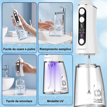 Carica l'immagine nel visualizzatore di Gallery, TUREWELL Idropulsore Dentale Portatile with UV Mode, Irrigatore Orale