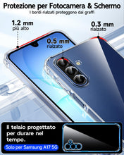 Carica l'immagine nel visualizzatore di Gallery, LeYi Cover per Samsung A17 5G/A18 con 2 Vetro Temperato(Trasparente)