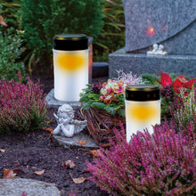 Carica l'immagine nel visualizzatore di Gallery, 2pcs Lampada tombale LEDsolare, sacrificale con funzione solare, Candele senza fiamma impermeabili, Candele cimitero per